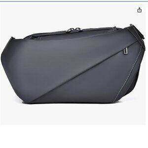 Men's Gray Waterproof Multifunctional Travel Crossbody Bag w/ Adjustable Strap